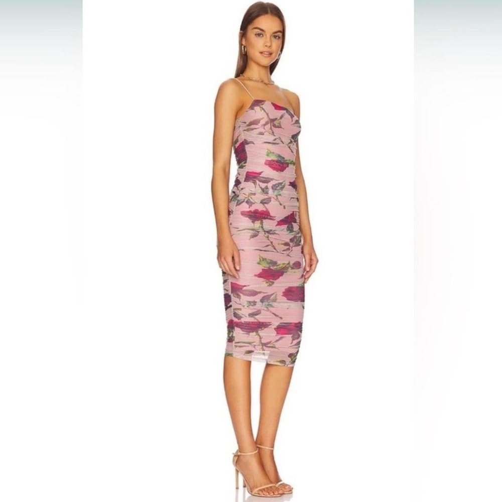 More To Come Ruched Floral Midi Dress